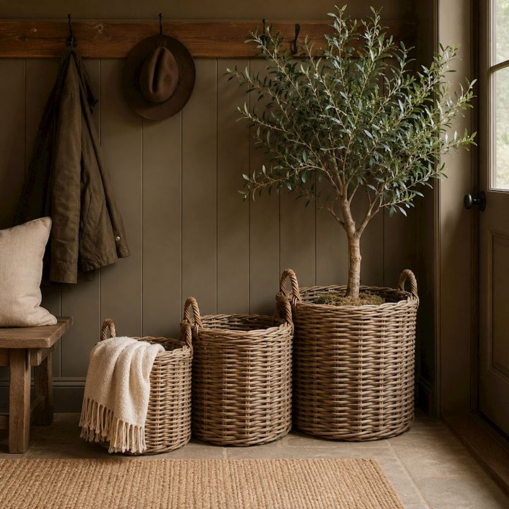 SET OF 3 ROUND BASKETS (L) 51x68cm
